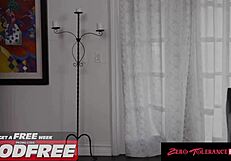 Hot blonde milf McKenzie Lee deepthroats and rides my big cock, ignoring apples