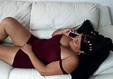 I Catch My Stepmother Masturbating In The Living Room And Lick Her Delicious Pussy