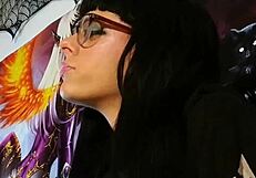 Asmr Kisses with Petite Goth Teen in Glasses