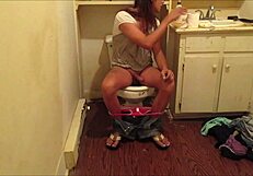 Shooting Off A Load Of Hot Cum While Using My Friend's Bathroom.