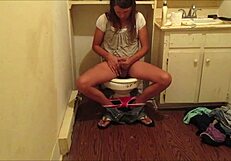 Shooting Off A Load Of Hot Cum While Using My Friend's Bathroom.