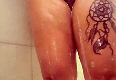 quick shower tease with big tits