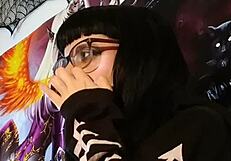 Asmr Kisses with Petite Goth Teen in Glasses