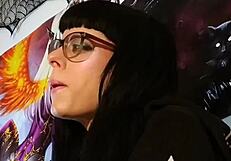 Asmr Kisses with Petite Goth Teen in Glasses