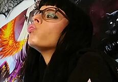 Asmr Kisses with Petite Goth Teen in Glasses