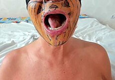 Pumpkin Gets Covered in Sperm During Intense Blowjob with Big Cock