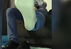 office socks gay scene with nylon and see through vibes at work