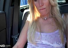 Russian milf angelina bonnet flashes her tits in public