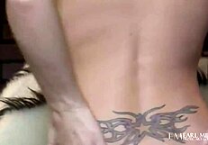 inked goddess allie sin moans as she fucks her tight little 18+ pussy