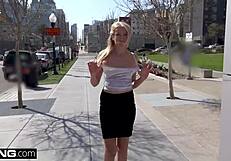 Russian milf angelina bonnet flashes her tits in public