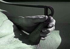 I cumshot with handjob in homemade solo masturbation session