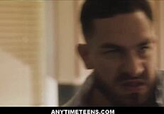 Tiny teen pays debt with freeuse sex