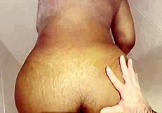 thick black girl fucked in the shower