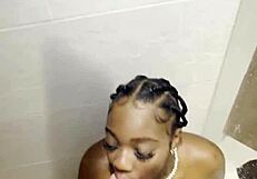 thick black girl fucked in the shower
