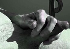 I cumshot with handjob in homemade solo masturbation session