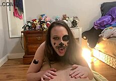 puppy play turns into hard fuck with petite teen
