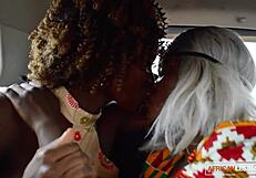 Real amateur ebony lesbians eat pussy and finger until they squirt