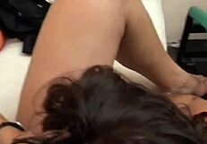 the tip of my tongue gets wet in my pussy