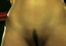 Ball gagged submissive tied up in lezdom bdsm domination with choking and gagging