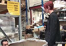 ginger french mature business lady gets anal fucked in two locations