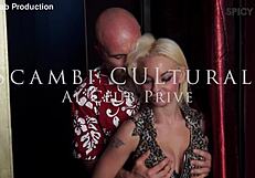 anal fucking in swinger club with creampie and group action