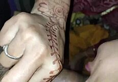 Newlyweds deliver intense blowjob and pussy licking