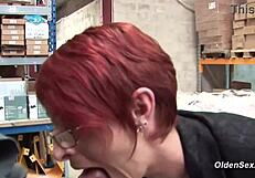 ginger french mature business lady gets anal fucked in two locations