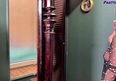 Brunette Mature Lola Feels Naughty In Sheer Blouse And Pantyhose Fucking Young Lover