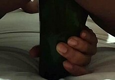 Will She Handle This Thick Cucumber?