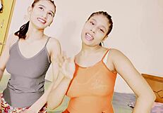 brunette threesome party ffm