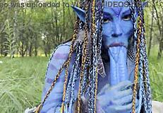 Monika Fox's Avatar Prolapse Anal Dildo Fuck Squirt in Forest