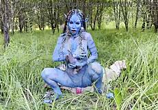 Monika Fox's Avatar Prolapse Anal Dildo Fuck Squirt in Forest