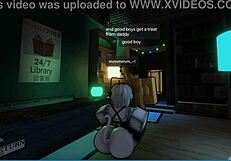 Fucked the cute femboy librarian in the library