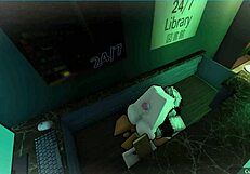 Fucked the cute femboy librarian in the library