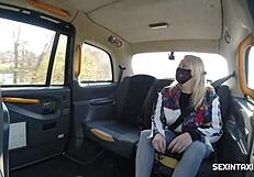 Sexy blonde widow got it hard in the taxi