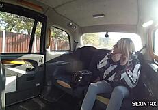 Sexy blonde widow got it hard in the taxi