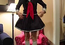 orabella wears beautiful lingerie in the bedroom