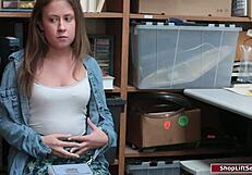 Brunette Girl Fucked Hard for Shoplifting