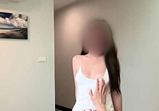 cute asian teen 18+ with beautiful pussy got a portion of sperm on her belly