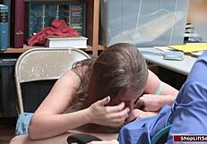 Brunette Girl Fucked Hard for Shoplifting