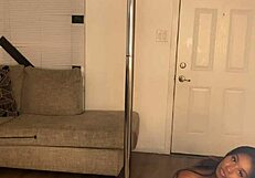 ebony divine with huge pole shaking fat ass and big titts on a pole