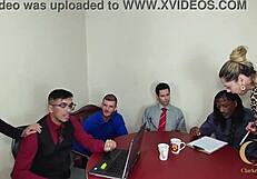 Slutty trailer gets anal banged in office madness