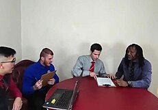 Slutty trailer gets anal banged in office madness