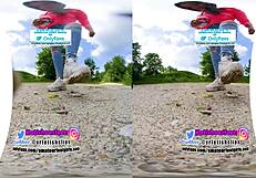 Vr180 - 3d girl crushing with dirty fila sneaker different food bears gummy crush trample