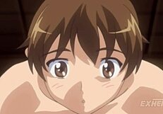 hentai stepsister gives first blowjob and gets cum on tits