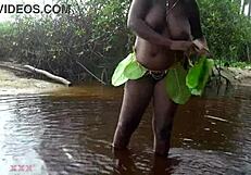 Busty African Witch Grinds Thick Body in Ritual Dance and Sacred Water Cleansing