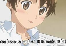 hentai stepsister gives first blowjob and gets cum on tits