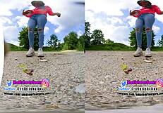 Vr180 - 3d girl crushing with dirty fila sneaker different food bears gummy crush trample