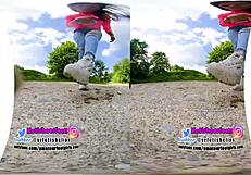 Vr180 - 3d girl crushing with dirty fila sneaker different food bears gummy crush trample