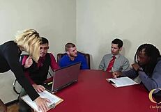 Slutty trailer gets anal banged in office madness